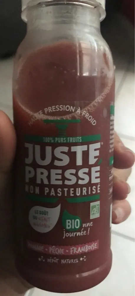 Juste presse pomme peche framboise