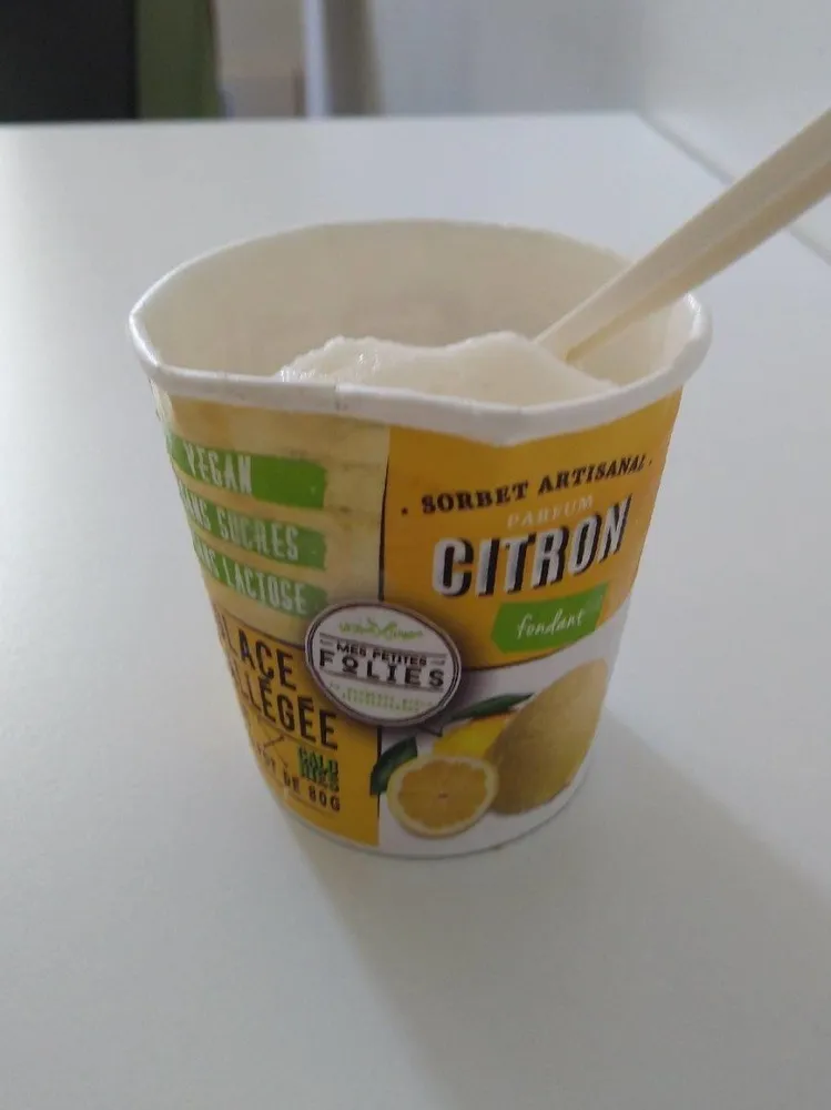 Sorbet artisanal parfum citron