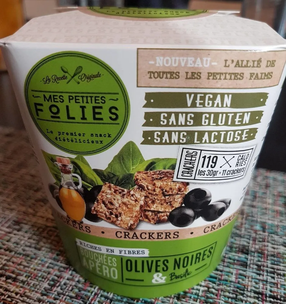 Crackers olives noires basilic