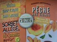 Glace végétale peche & morceaux de peches confites