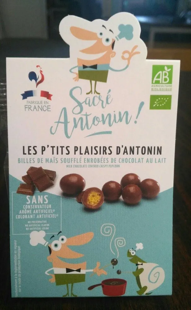 Billes de maïs soufflé enrobées de chocolat au lait