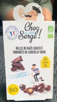 Billes de maïs soufflé enrobées de chocolat noir