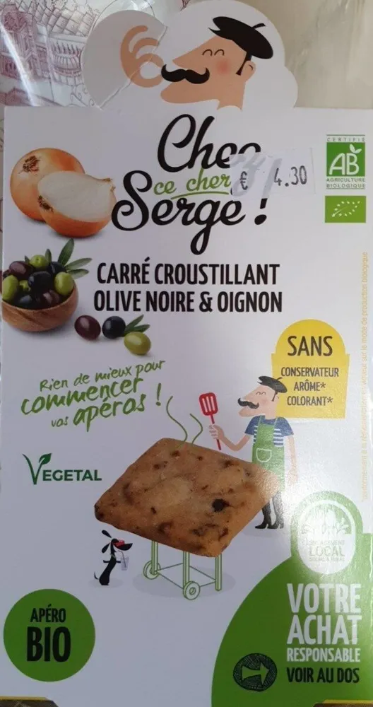 Carré croustillant olive noire et oignon
