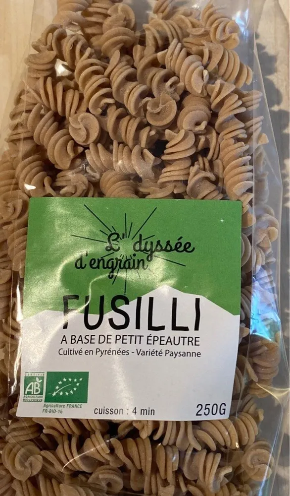 Fusilli a base de petit epautre