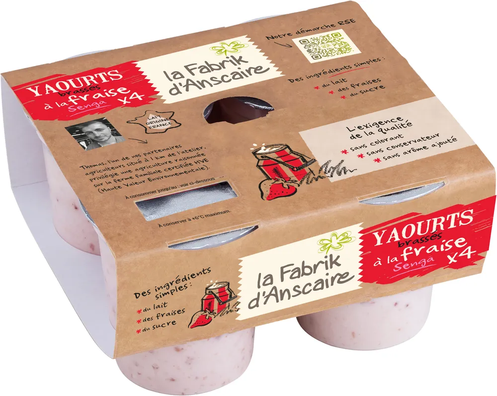 Yaourts Brassés à la Fraise Senga