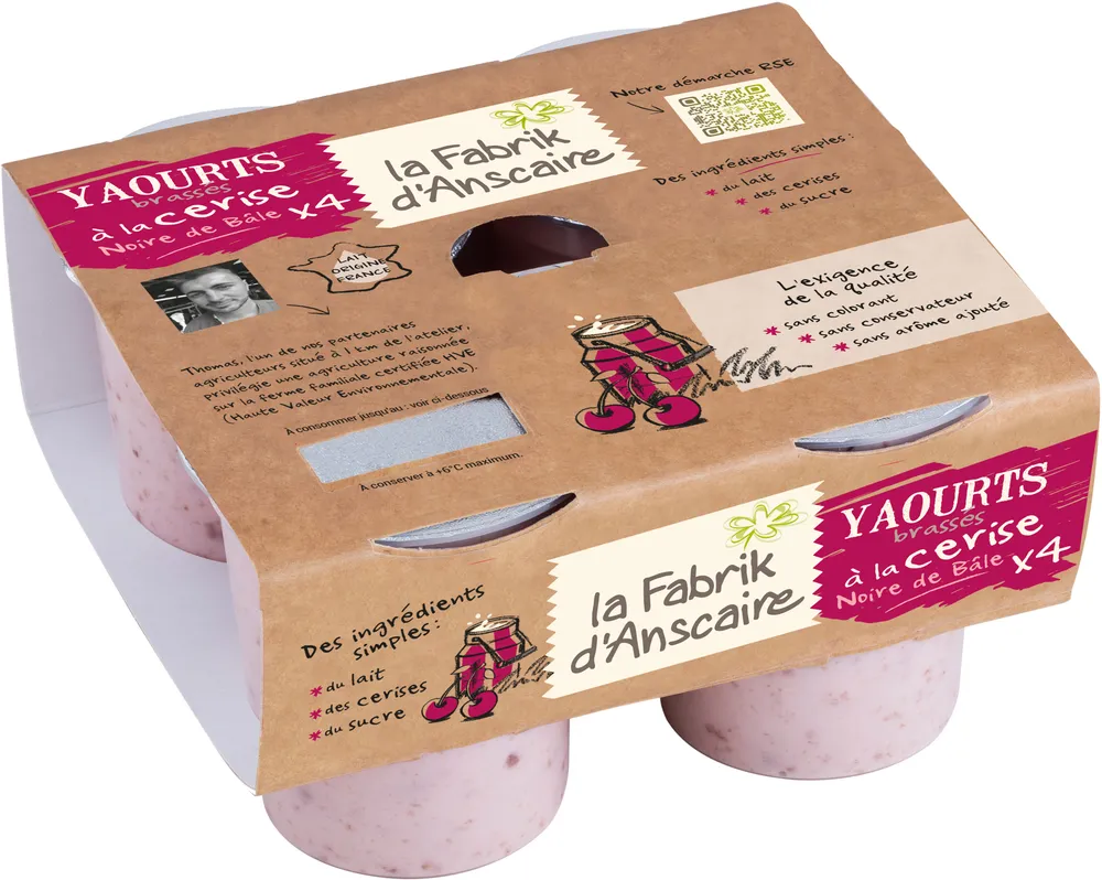 Yaourts brassés à la cerise