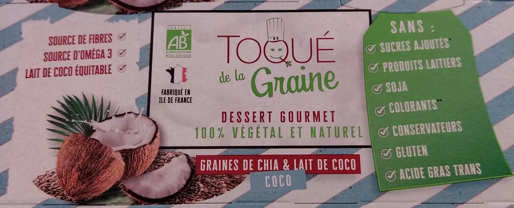 Dessert gourmet graines de chia et lait de coco