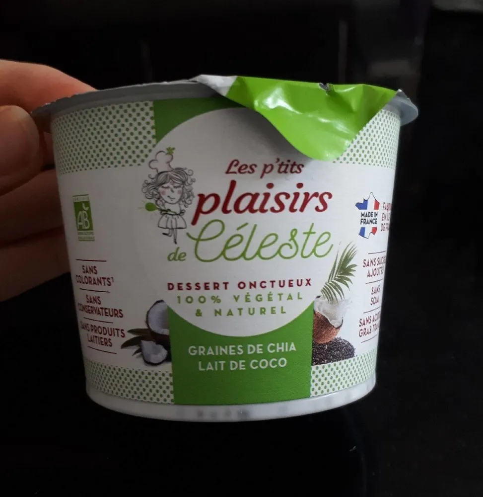 Dessert onctueux graines de chia, lait de coco