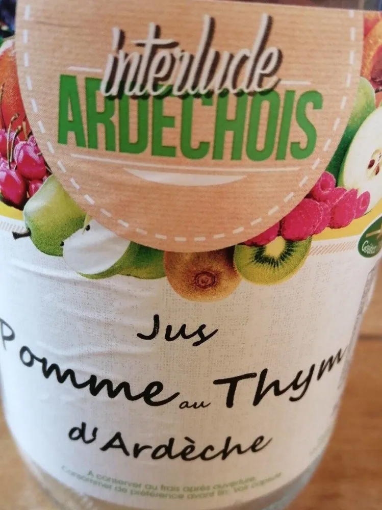 Jus de pommes au thym d Ardèche