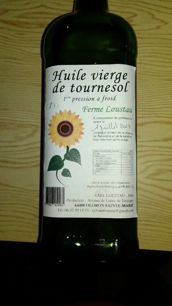 Huile vierge de tournesol