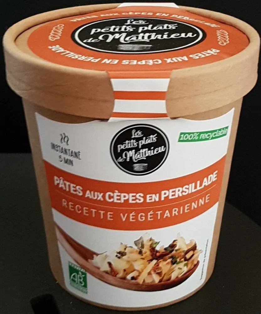 Pâtes aux cèpes en persillade