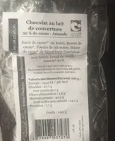 Chocolat au lait de couverture 39% Amandes