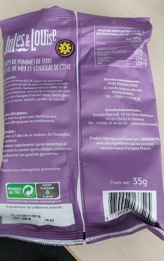 Chips vinaigre de cidre