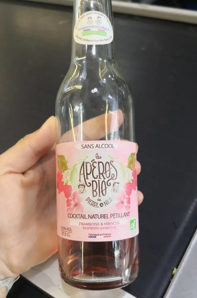 Cocktail naturel pétillant Framboise & Hibiscus