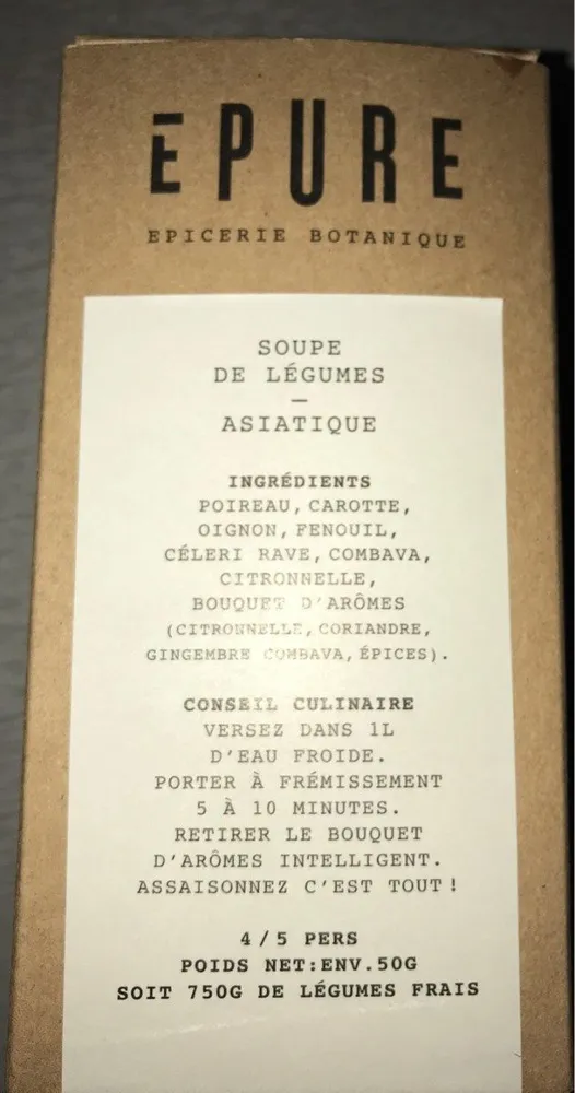 Soupe de legumes asiatique