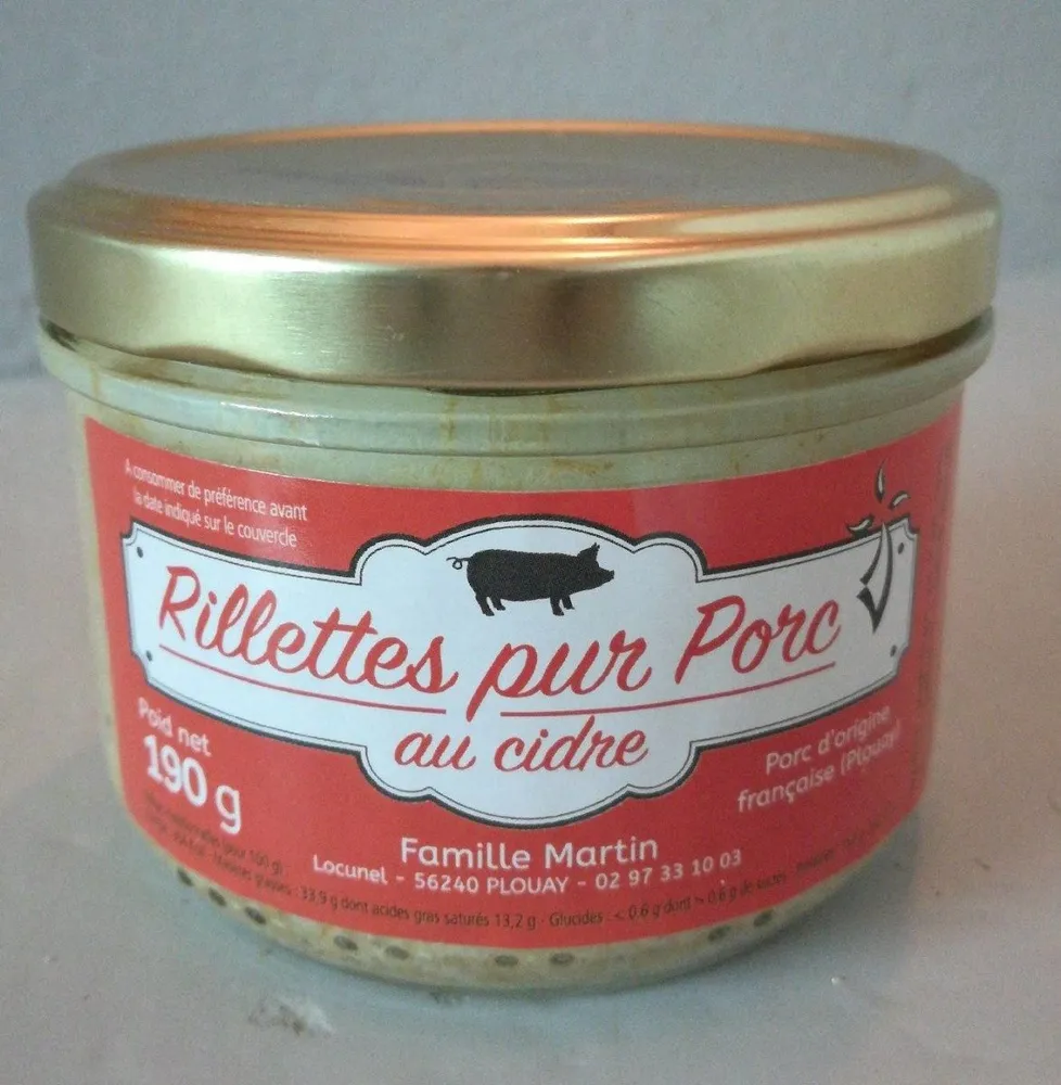 Rillettes pur porc au cidre