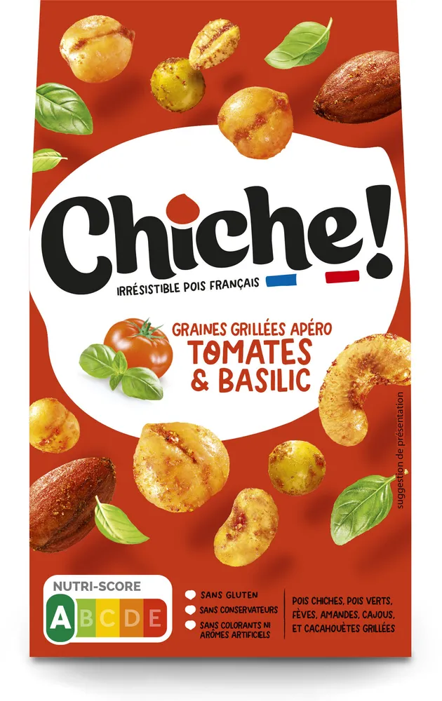 Graines grillés apero tomates basilic