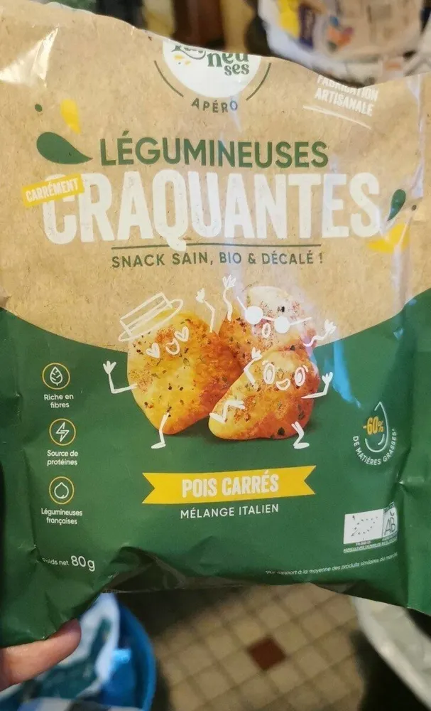 Légumineuses craquantes pois carrés mélange italien