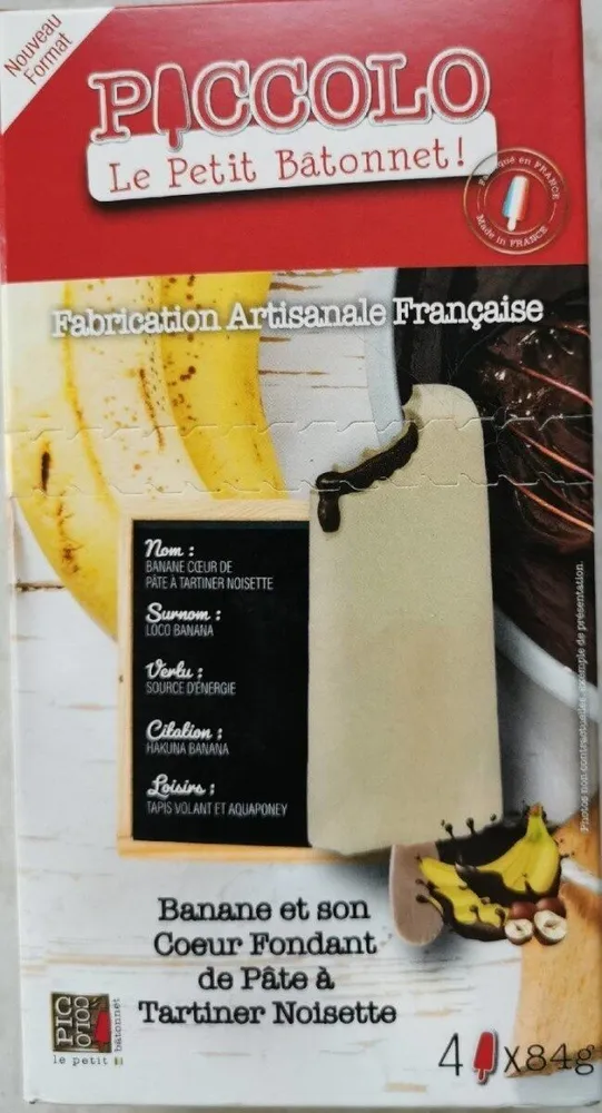 Banane et son cœur fondant de pâte à tartiner noisette