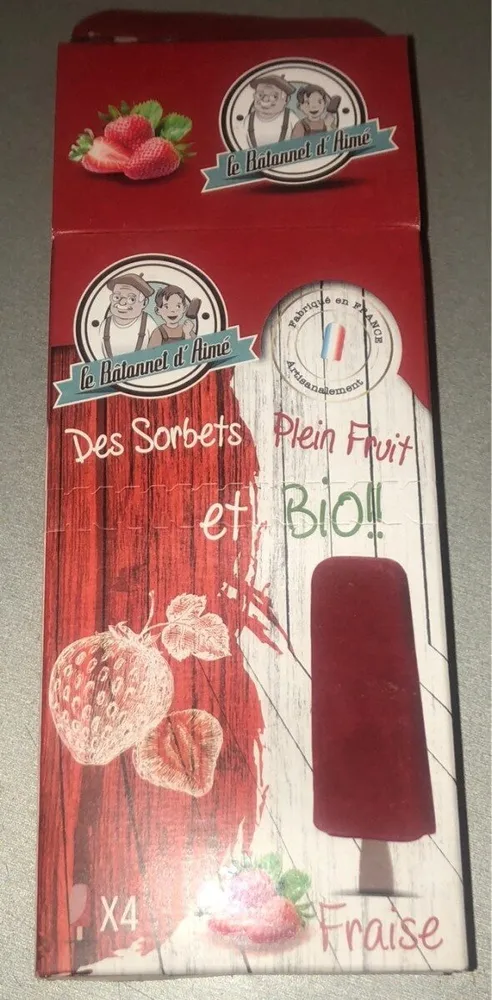 Sorbet Fraise "Le batonnet d'Aimé"