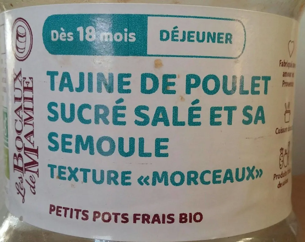 Tajine de poulet sucré salé et sa semoule