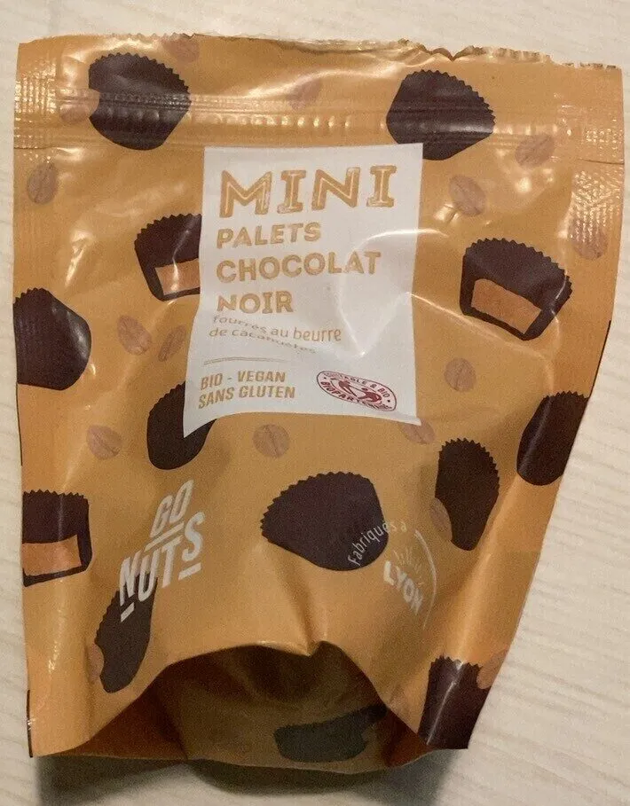 Mini palets chocolat noir fourrés au beurre de cacahuètes