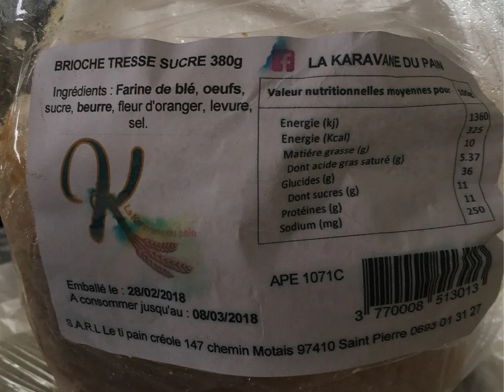 Brioche tresse sucre