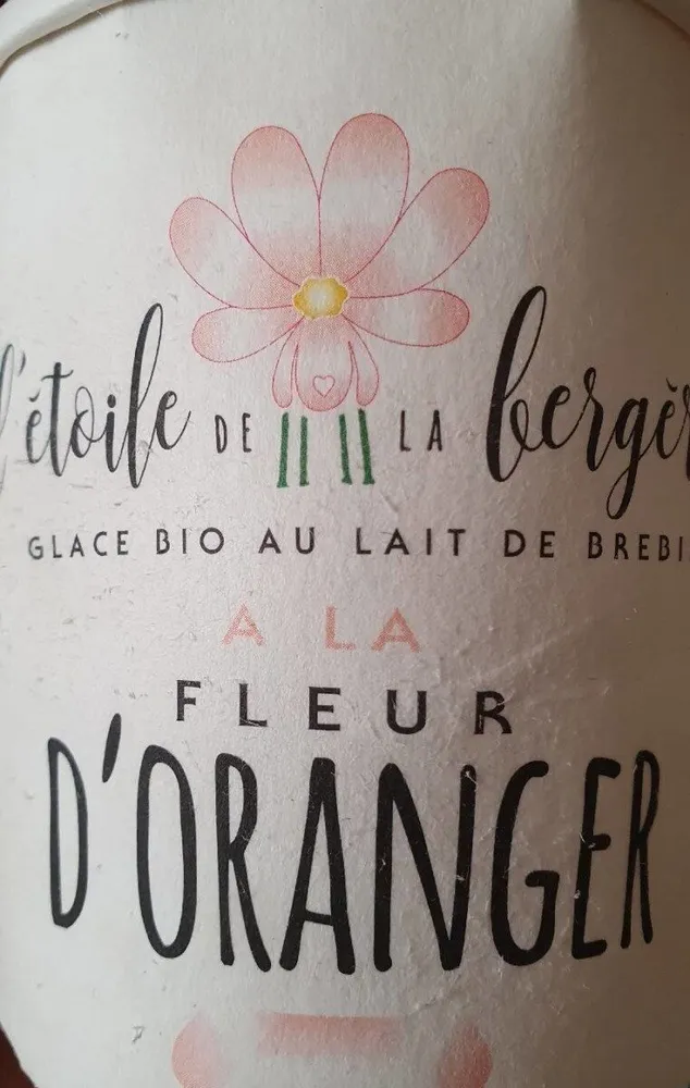 Glace à la fleur d'oranger l'étoile de la bergère