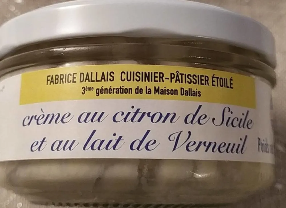 Crème au citron de Sicile et au lait de Verneuil