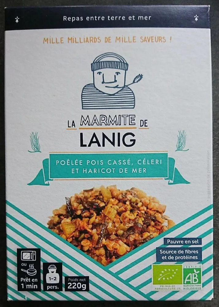 Poêlée Pois cassé, céleri et Haricot de mer