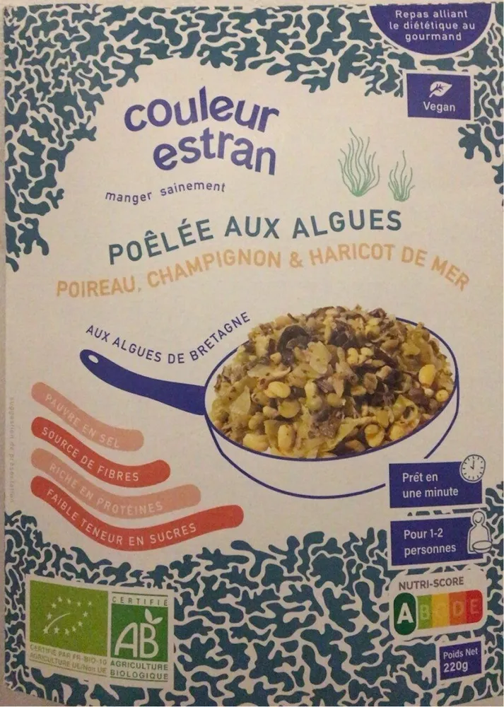 Poêlée aux algues : poireau, champignon, haricot de mer
