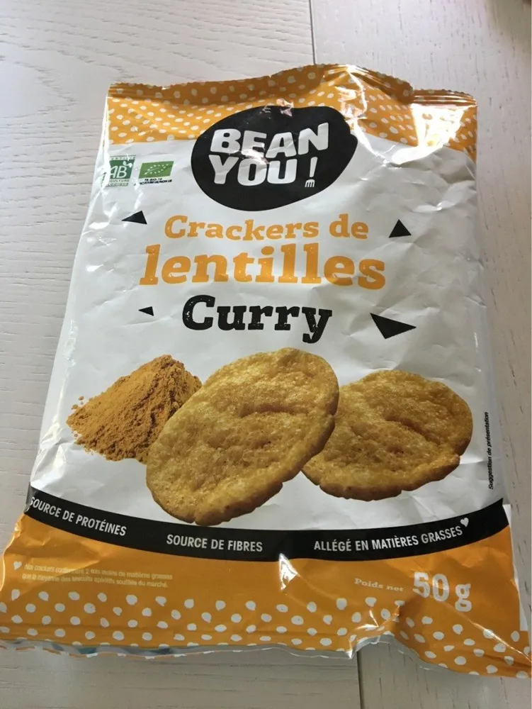 Crackers de lentilles Curry