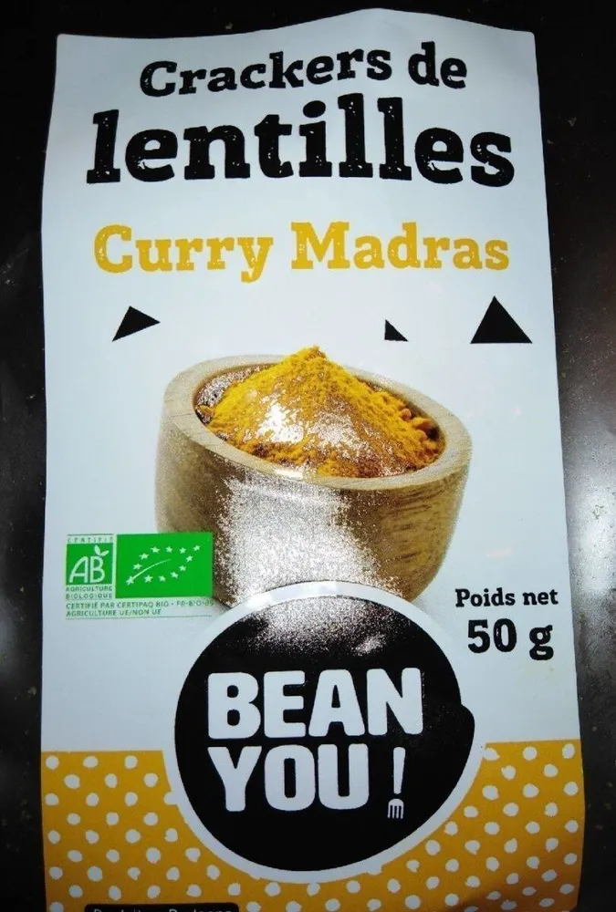 Crackers de lentilles - Curry Madras