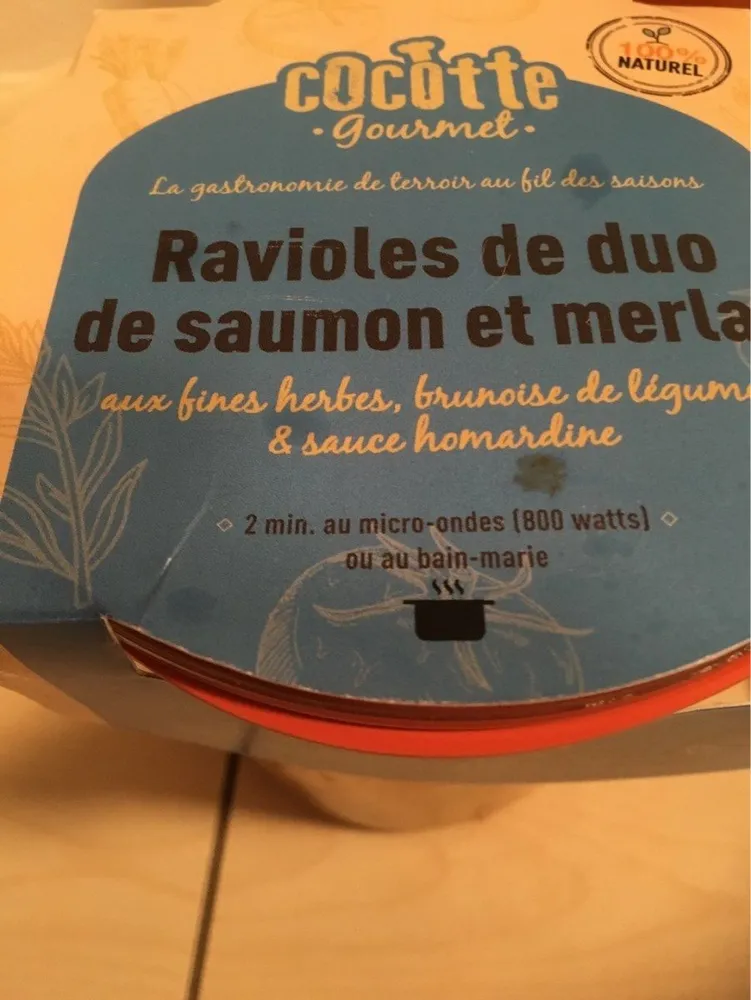 Ravioles de duo de saumon et merlan