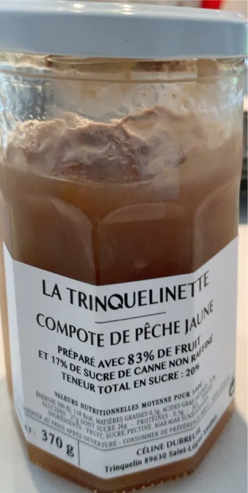 Compote de pêche jaune