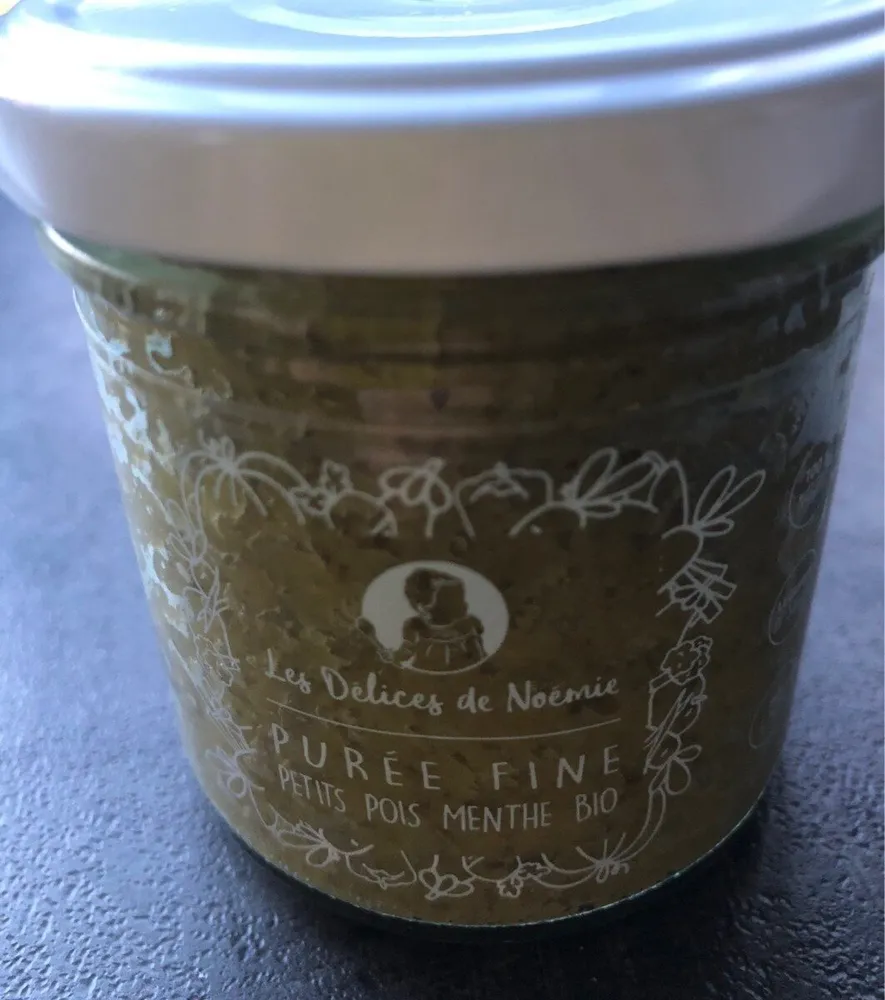 Purée fine petits pois menthe bio
