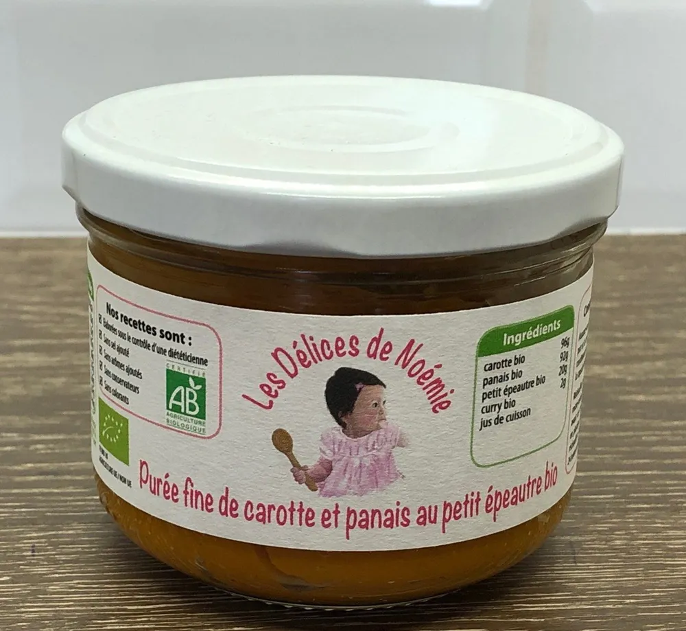 Purée fine carotte panais au petit épeautre bio