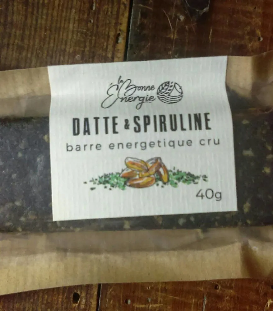 barre énergétique crue - Datte spiruline