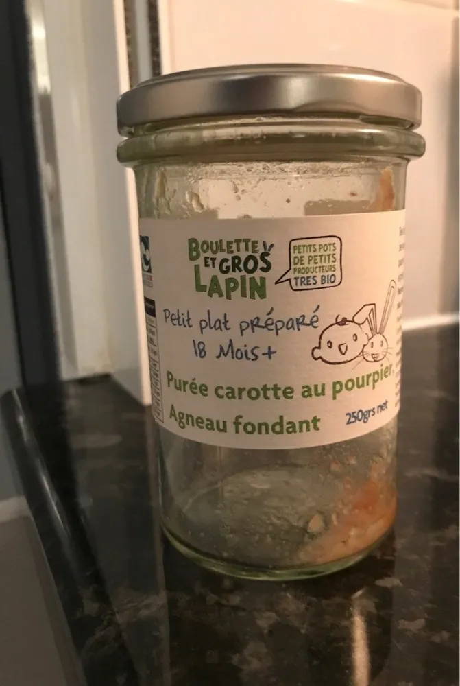 Purée carotte au pourpier, agneau fondant