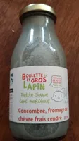 Petite soupe de concombre et fromage de chèvre frais cendré