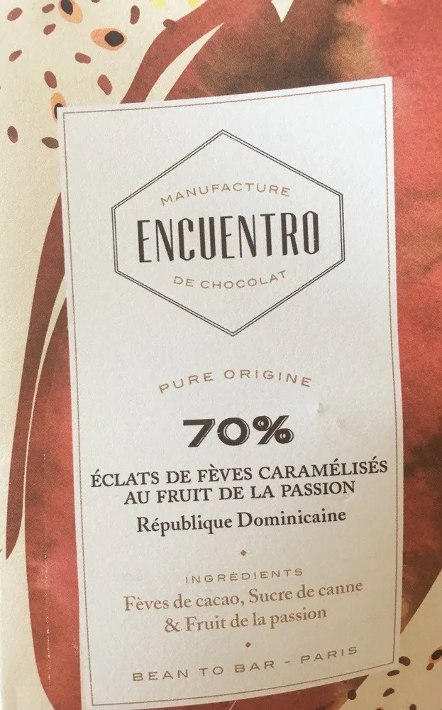 Chocolat éclats de fèves au fruit de la passion