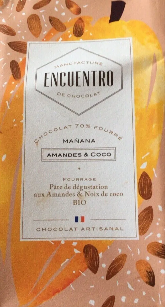 Chocolat fourré amandes et coco