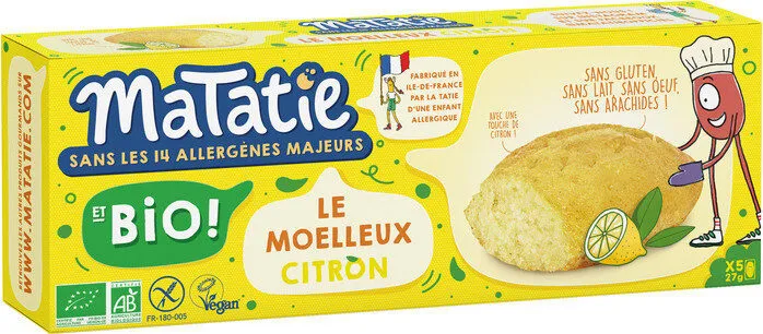 moelleux citron Bio sans allergènes
