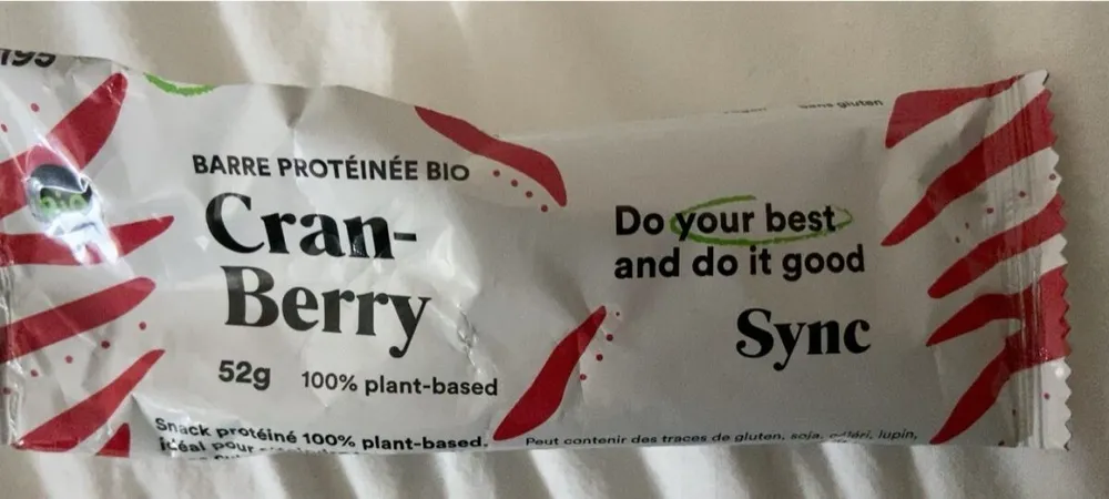 Cranberry Barre Protéinée Bio