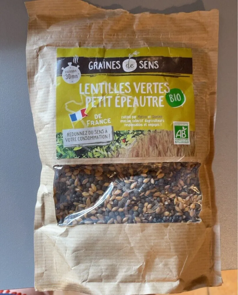 Lentilles vertes petit épeautre bio