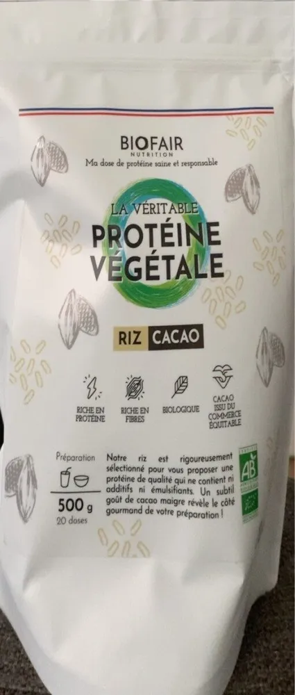 La veritable proteine vegetale riz cacao