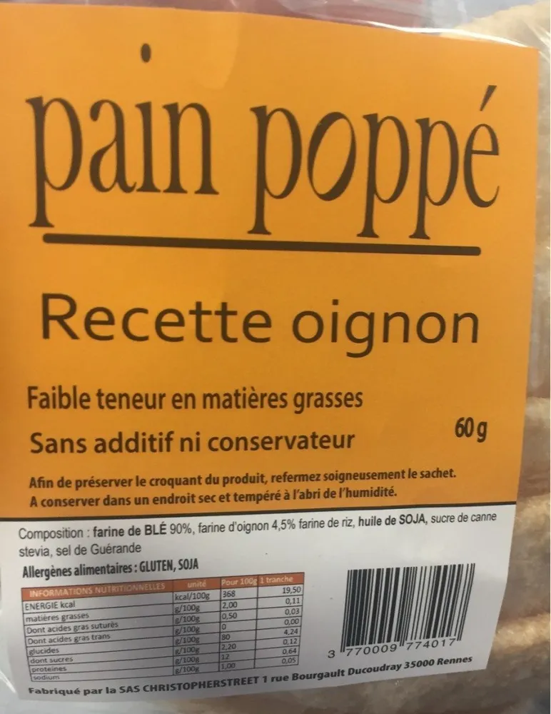 Pain poppé recette oignon