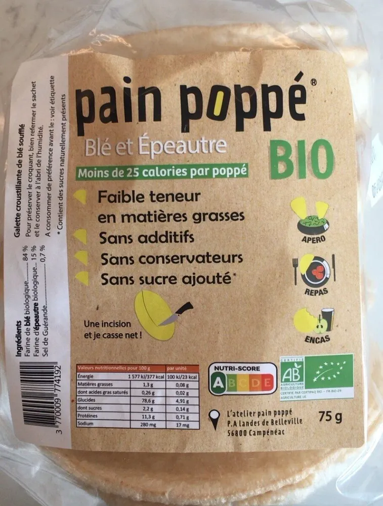 pain poppé
