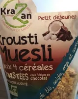 Krousti müesli aux 4 céréales toastées coco/éclats de chocolat