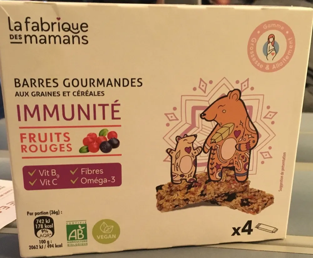 Barres gourmandes Immunites Fruits rouges